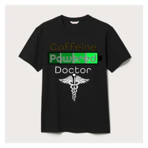KOSZULKA CAFFEINE POWERED DOCTOR - CZARNA
