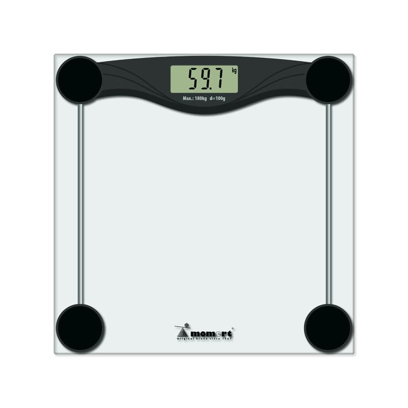 MOMERT 5873 Waga łazienkowa, szklana, do 180 kg, z automatycznym wyłączaniem