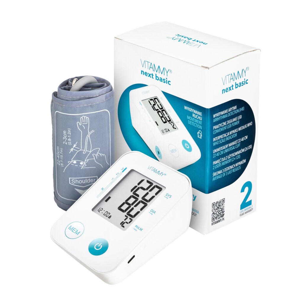 VITAMMY NEXT BASIC Ciśnieniomierz naramienny z pomiarem podczas pompowania